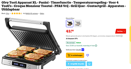 Olvy Croque Monsieur/grill Apparaat XL