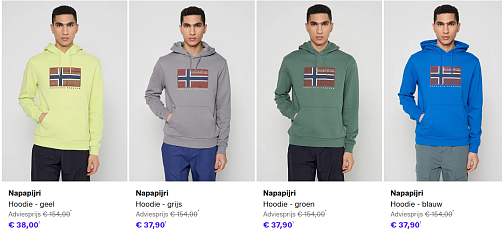 Napapijri hoodies voor 38 euro