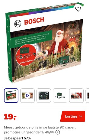 Bosch Gereedschap Adventskalender 2025 -57%