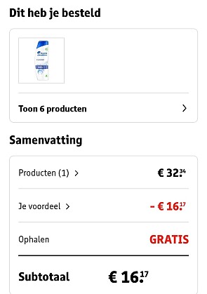 Head and shoulders aan 2,7€ per stuk