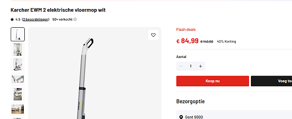 Karcher EWM 2 elektrische vloermop wit