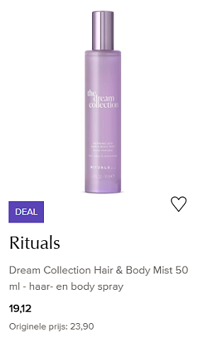 -20% Rituals Dream 🪷 Hair & Body mist en navulling bodycrème