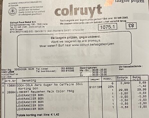 Coca cola zero no cafeïne 33 cl mooi koopje