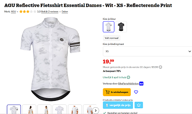 AGU Reflective Fietsshirt Dames - Wit - XS