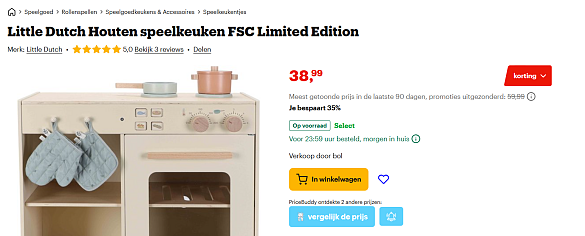 Little Dutch Houten speelkeuken FSC Limited Edition