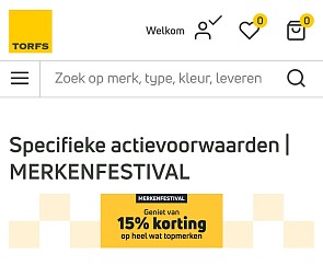 15% korting bij Torfs