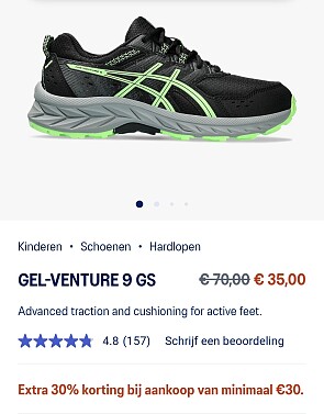 Tot 50% + 30% extra op Asics