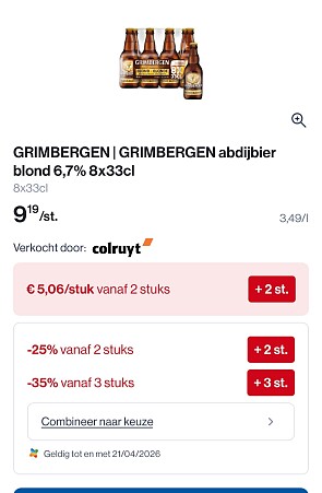 Grimbergen abdijbier mooie korting