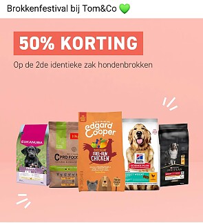 Hondenbrokken 2de zak 50% bij Tom & Co