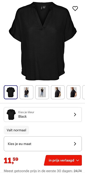 Vero Moda zwart top maat XS -53%