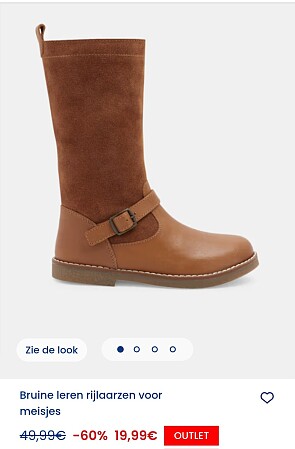 Bruine leren rijlaarzen voor meisjes -60%