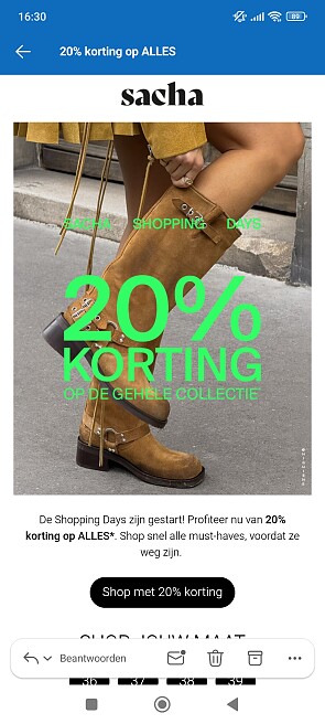 Sacha 20% korting