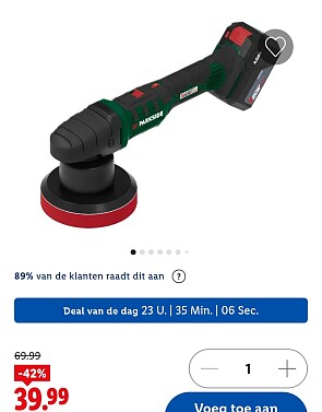 Accupolijstmachine, 20 V PARKSIDE® PPMA20 met accu en lader -42%