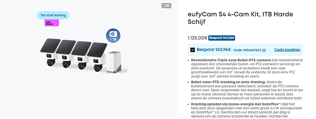 Spring Sale Eufy: eufyCam S4 4-Cam Kit, 1TB Harde Schijf