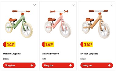 Metalen loopfiets