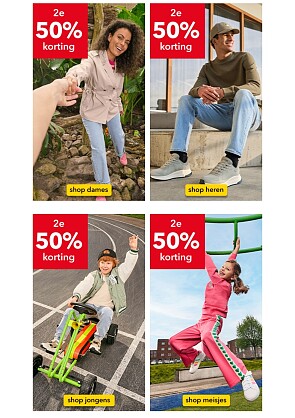 2e aan -50% kortingbij scapino