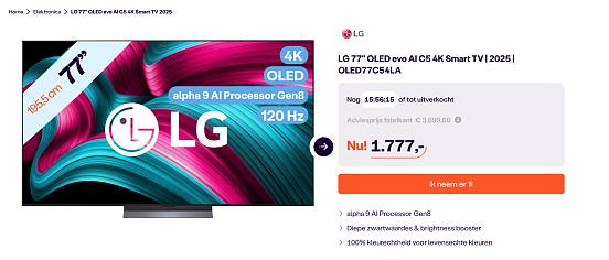 LG 77" OLED evo AI C5 4K Smart TV | 2025 | OLED77C54LA