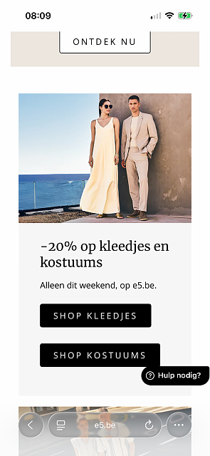 -20% alleen op de site e5.be