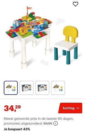 Bouwtafel met knikkerbaan en blokken -43%