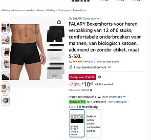 Boxershorts voor heren -78%
