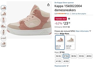 Kappa 15k0022004 damessneakers 37 -62%