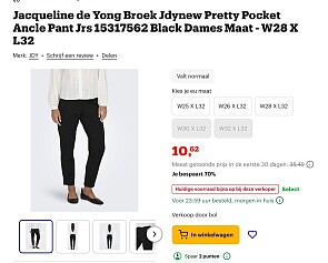 Jacqueline de Yong Broek W28 X L32 -70%