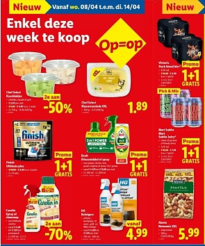 Verschillende mooie 1+1 promo’s bij Lidl