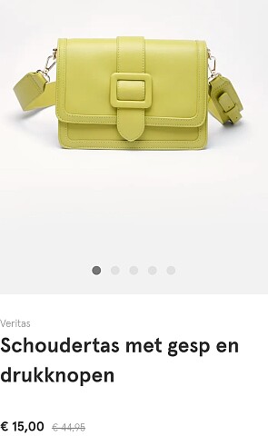 Schoudertas met gesp en drukknopen