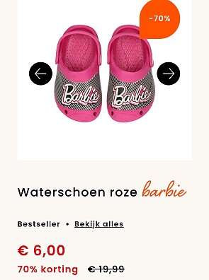 Roze barbieslofjes aan 6€