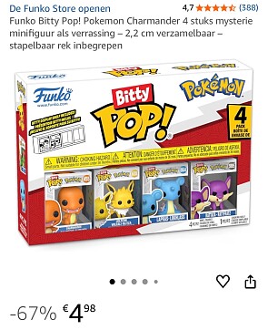 Funko Bitty Pop! Pokémon Charmander 4 stuks