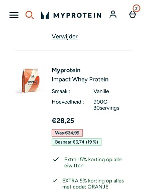 Kortingscode My protein