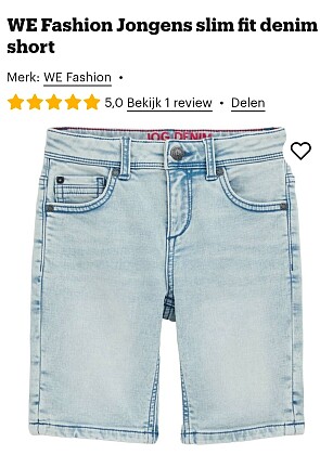 WE Fashion Jongens slim fit denim short