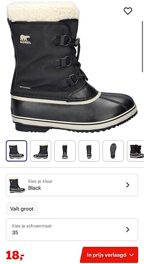 Sorel snowboots maat 35