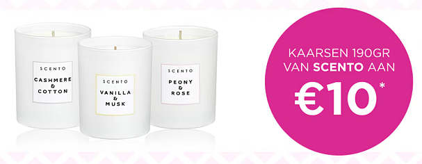 SCENTO geurkaarsen deal 🎀 €10 bij ICI Paris XL
