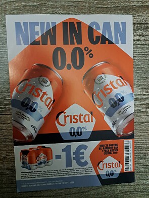 -€1 bij aankoop van 1 pack 6x33cl cristal 0.0%