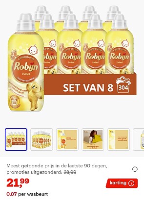 Robijn wasverzachter vanaf 0,07€ per wasbeurt