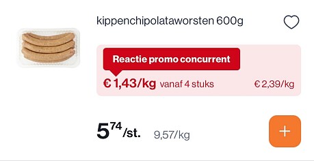 Kippenchipolata voor slechts 2,39€/kg