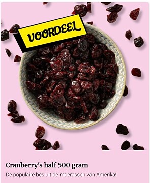 Cranberry's half 500 gram -25%
