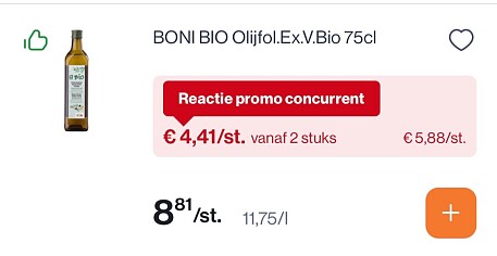 Boni bio olijfolie 75 cl -50%