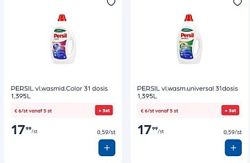 Persil vloeibaar wasmiddel voor slechts 6,00€/fles