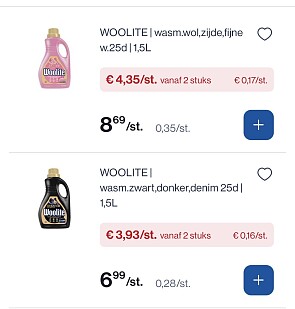 woolite wasmiddel goedkoper