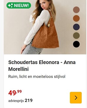 Schoudertas eleonora - Anna morellini voor 49,99€ op nieuwsbladshop