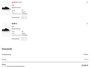 2 paar turnpantoffels voor 13,48€