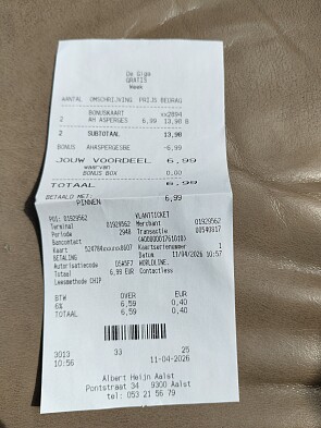 Asperges 1 + 1 bij Albert Heijn