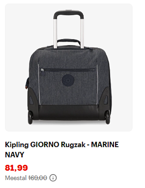 Marineblauwe Kipling schooltas aan de helft van de prijs