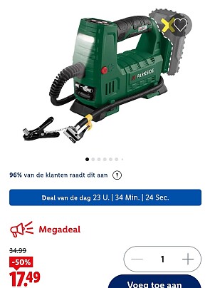 Accu-compressor, 20 V PARKSIDE® PAKT20 -50%