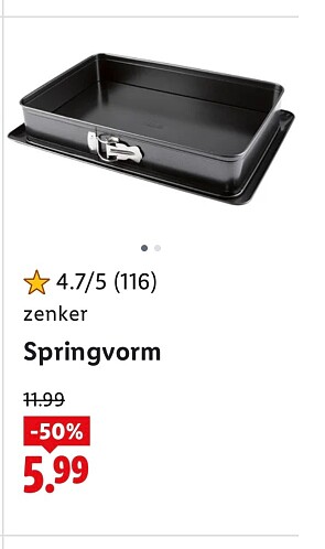 Zenker springvorm -50% op Lidl.be