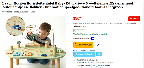 Laavir Houten Activiteitentafel Baby