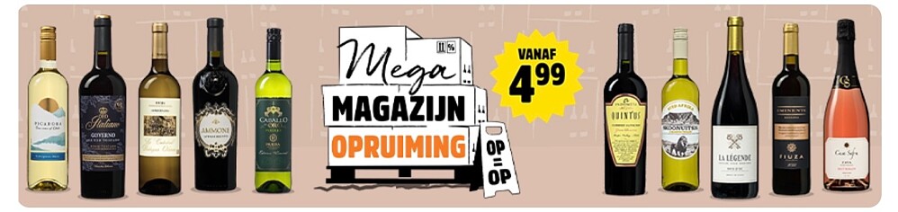 Magazijnopruiming bij wijnvoordeel