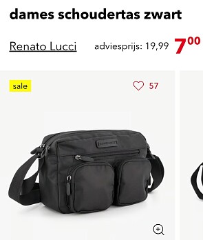 Dames schoudertas zwart Renato Lucci